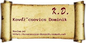 Kovácsovics Dominik névjegykártya