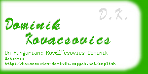 dominik kovacsovics business card